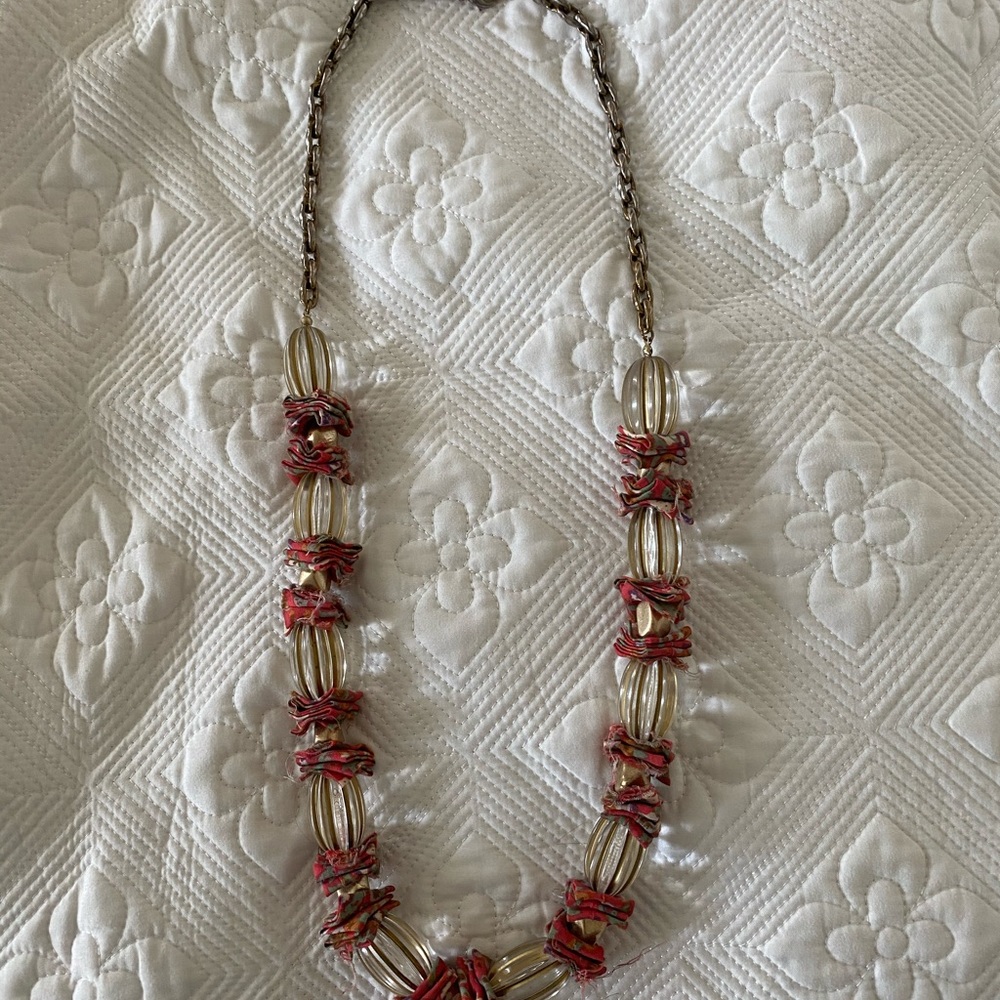 Anthropologie fabric necklace